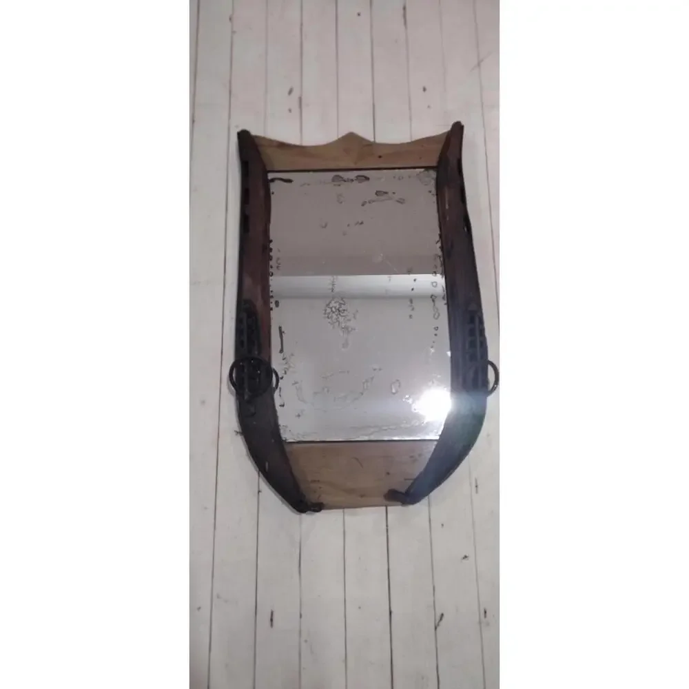 Vintage Equestrian Horse Collar Wooden Homemade Mirror